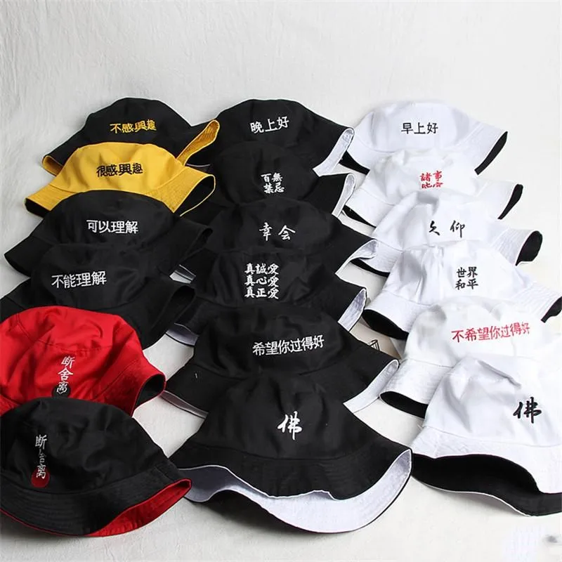 

2021 four seasons Cotton Letter Two Sides Bucket Hat Fisherman Hat Sun Cap Hats for Men and Women 474