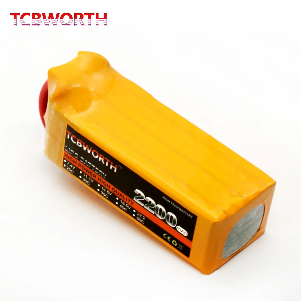 TCBWORTH RC LiPo батарея 22 2 V 2200mAh 40C 6S для радиоуправляемый самолет Квадрокоптер