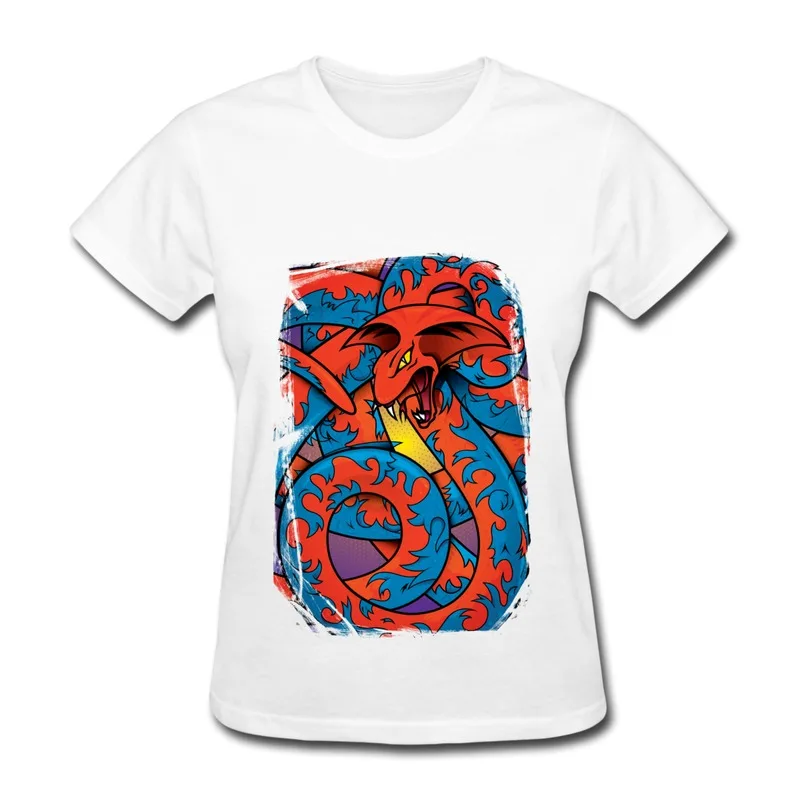 New Arrival Solid T-Shirt Womens Animal Dragon Design Music Icons Shirts for Woman | Женская одежда