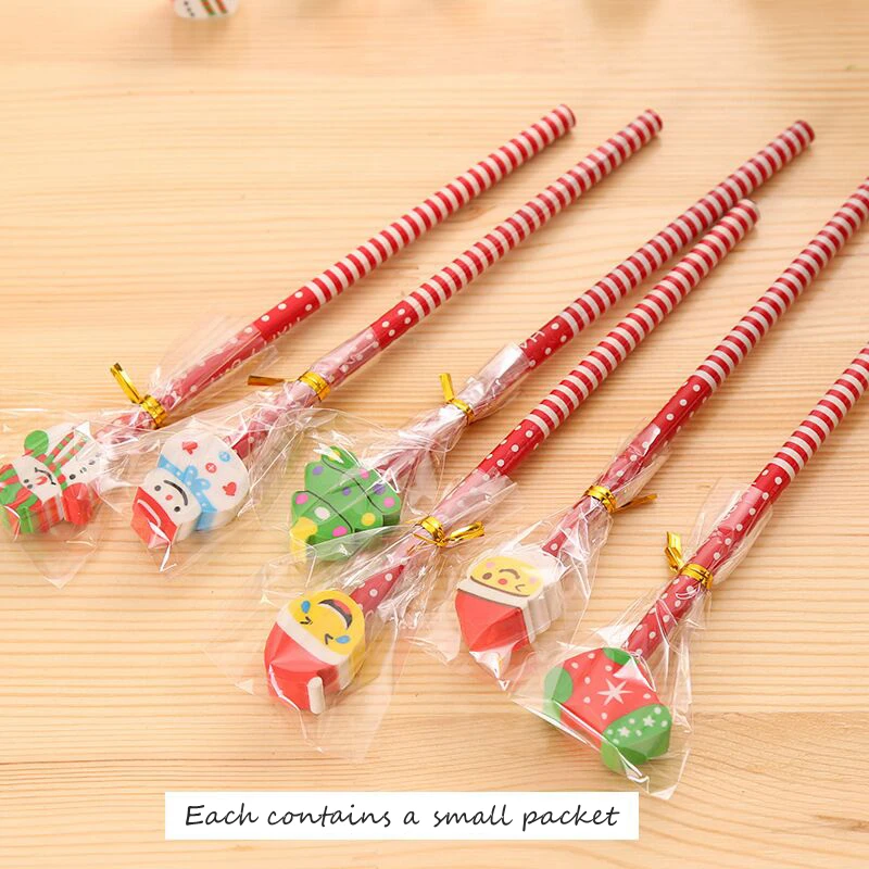 Мультфильм Санта Клаус резиновый карандаш HB креативные канцелярские товары