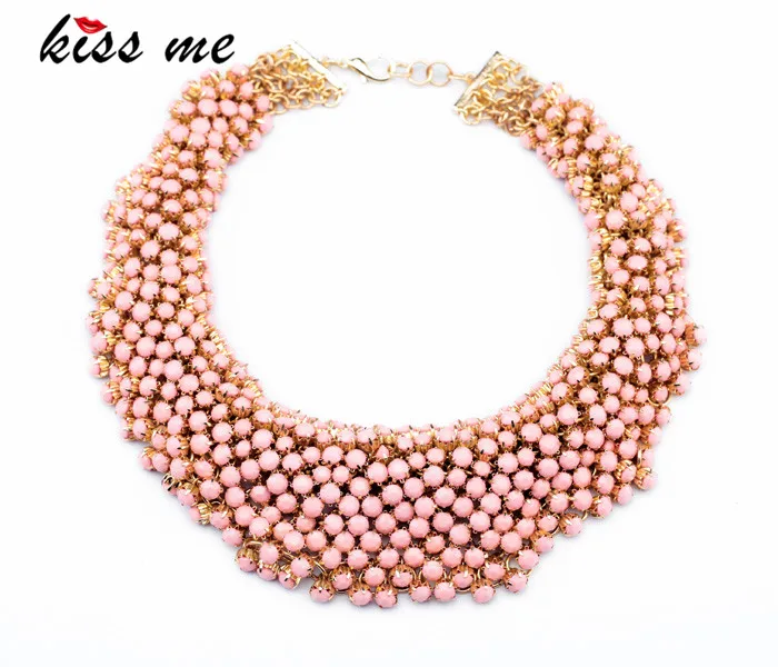 Новые стили KISS ME модные ювелирные изделия розовое ожерелье из смолы с