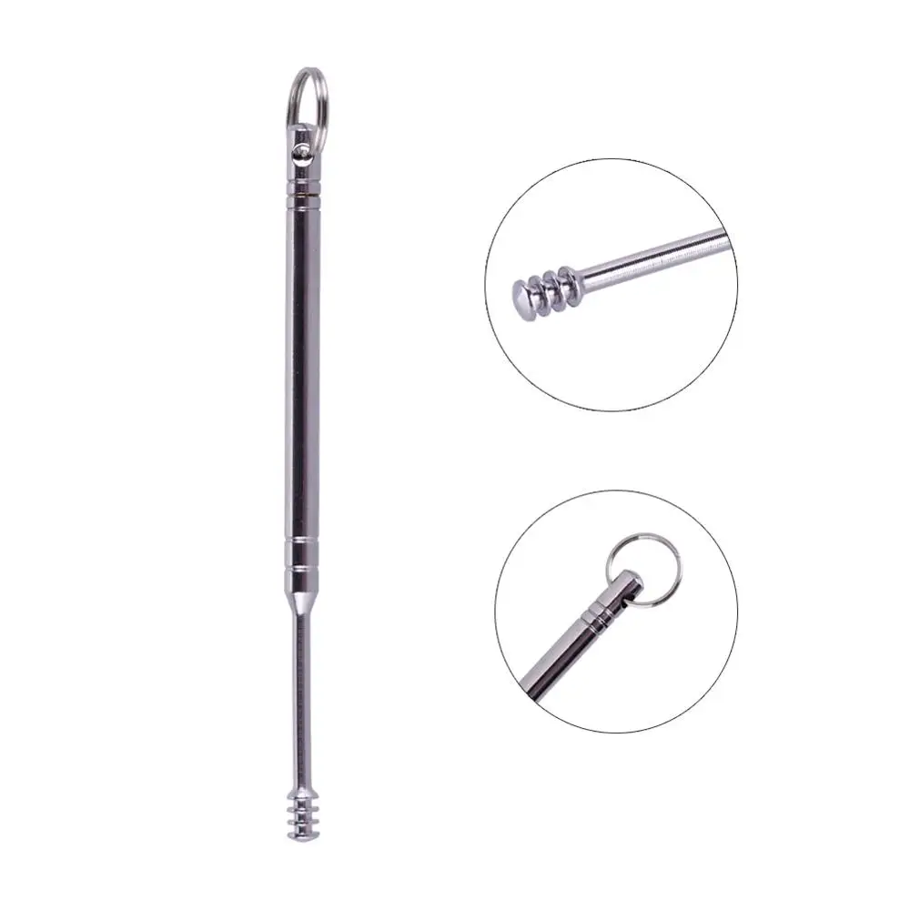 01 Spiral Stainless Steel Ear Pick Wax Remover Cleaner Earpick Curette Ear Spoon Earwax Clean Cleaning Tool with Key Chain End#276538 - Цвет: 01 Spiral