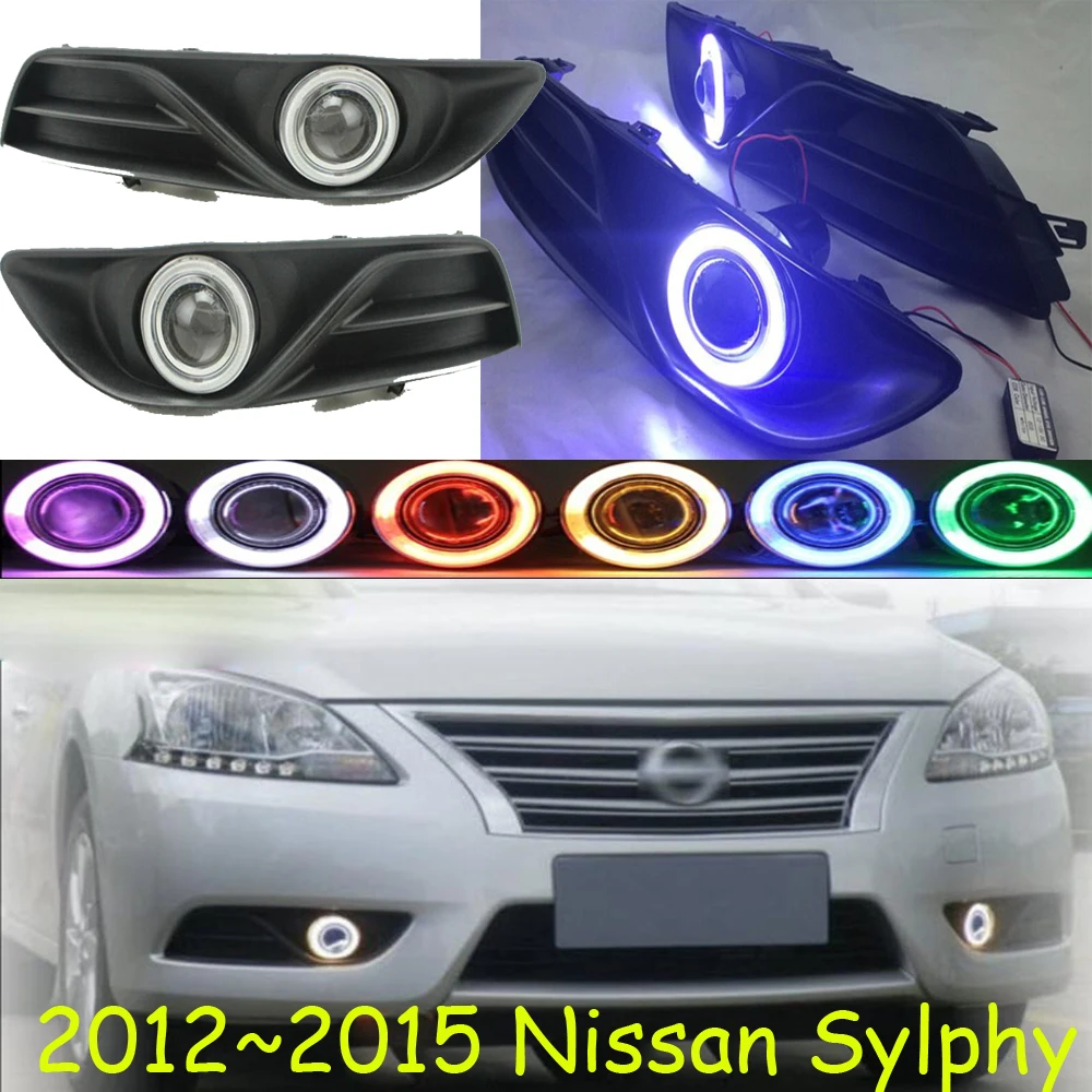 

Автомобильный бампер bluebird, светильник для Nissan Sylphy, противотуманная фара с линзой 2012 ~ 2015y, автомобильные аксессуары CCFL Sylphy, фара