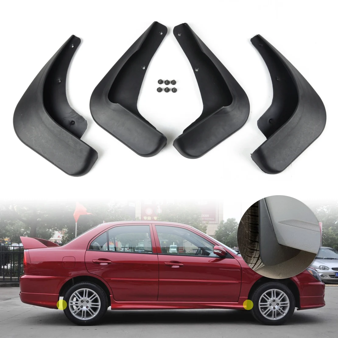 Брызговики DWCX 4 шт. брызговики для Mitsubishi Lancer Sedan 2003 2004 2005 2006 2007|Грязезащита| |