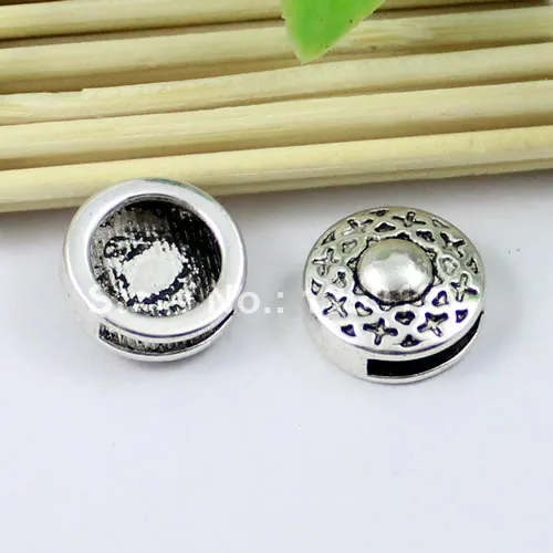 50pcs/lot Tibetan Silver Slider Hat for Bracelet Necklace Cord Beads watch Chain DIY Accessory 14mm fit:10x2mm K01099 - купить по