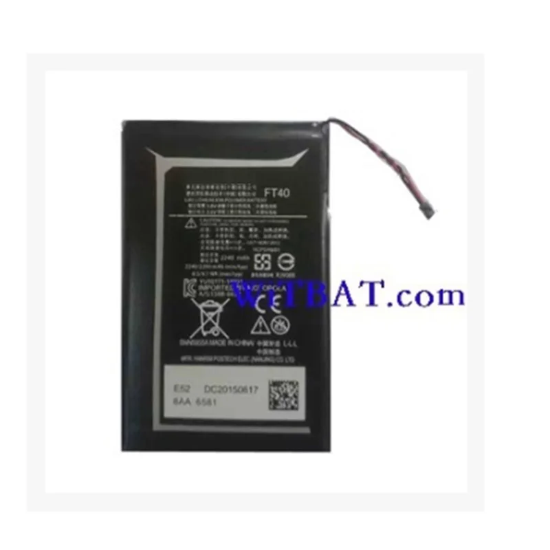 Аккумулятор 2240 мАч для Motorola MotoE 2nd XT1526, новый литий-полимерный перезаряжаемый аккумулятор, Замена аккумулятора 3,7 в FT40 SNN5955A