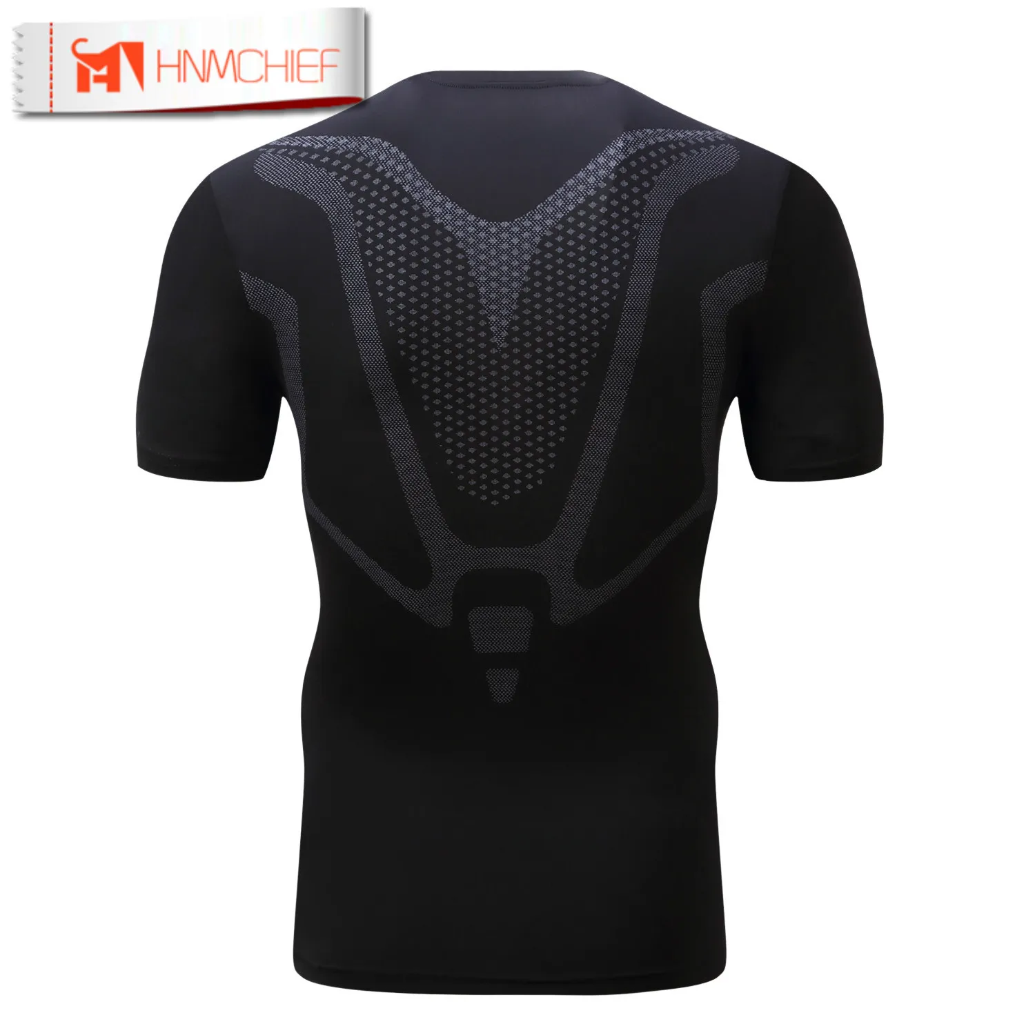 Мужская компрессионная футболка HNMCHIEF для фитнеса с коротким рукавом