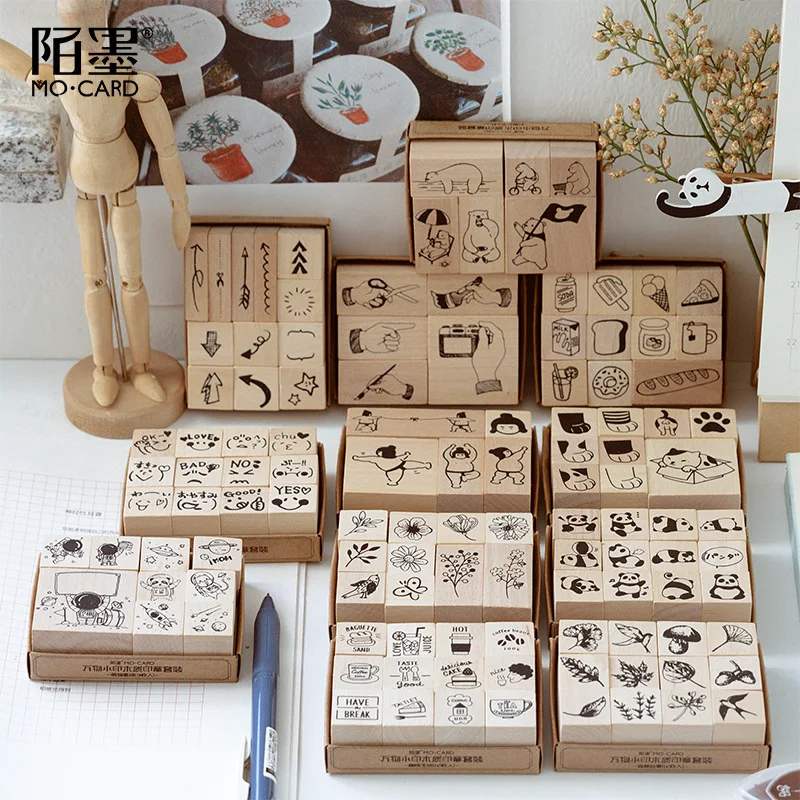 Винтажный Кот медведь панда животная жизнь штамп DIY деревянные и резиновые штампы для скрапбукинга канцелярские товары Скрапбукинг Стандартный штамп