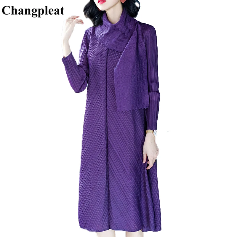 Changpleat 2018 осеннее Новое Женское платье Miyak Плиссированное модное дизайнерское
