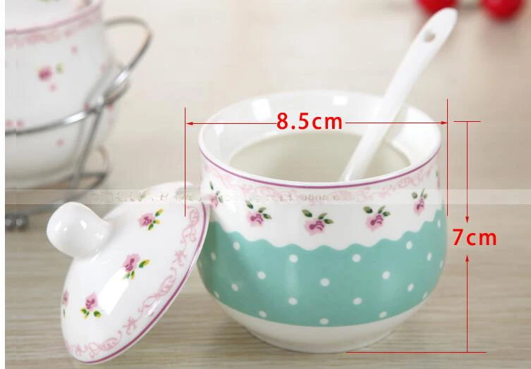 Сахарница в цветочном стиле с енотовым пингвином и обезьяной 4 1 Набор для соли