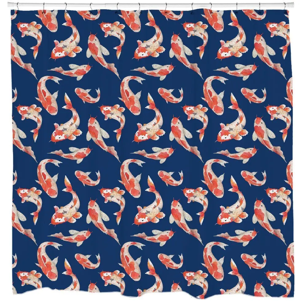 Why So Koi Японский узор занавеска для душа напечатано в США (71x74)|shower curtain|shower curtain patterncurtains shower curtains |