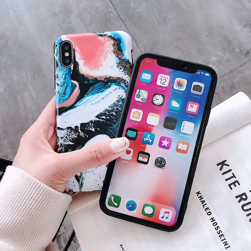 Винтаж Рок мрамор чехол для iPhone X XS Max XR матовый Мягкий силиконовый Fundas 8 7 6 S плюс