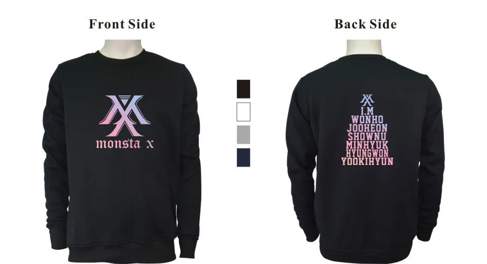 Новинка Повседневная Толстовка Унисекс Kpop Home MONSTA X с логотипом толстовка женская