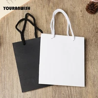 20pcslot white black high quality simple paper gift bag kraft paper candy box with handle wedding birthday party gift package b