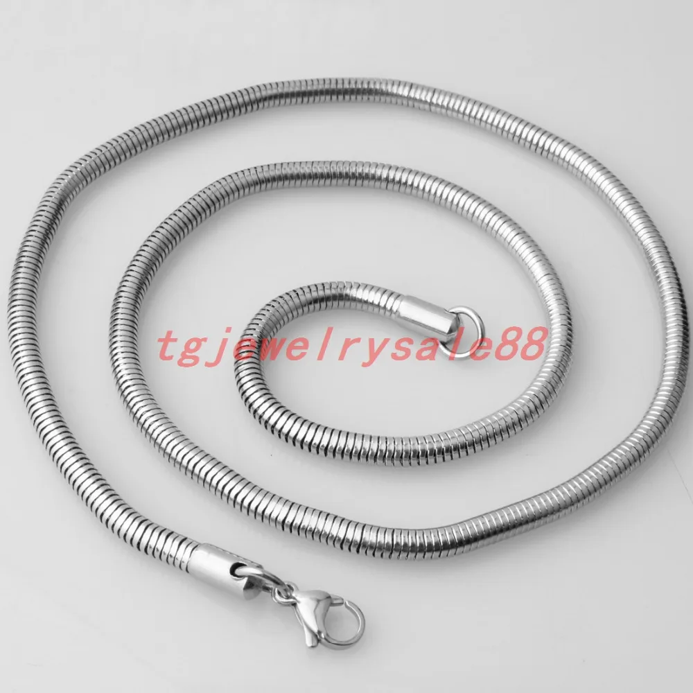 Новая мода 4 2 мм широкая Цепочка Змея Елочка Ожерелье из нержавеющей стали цвет