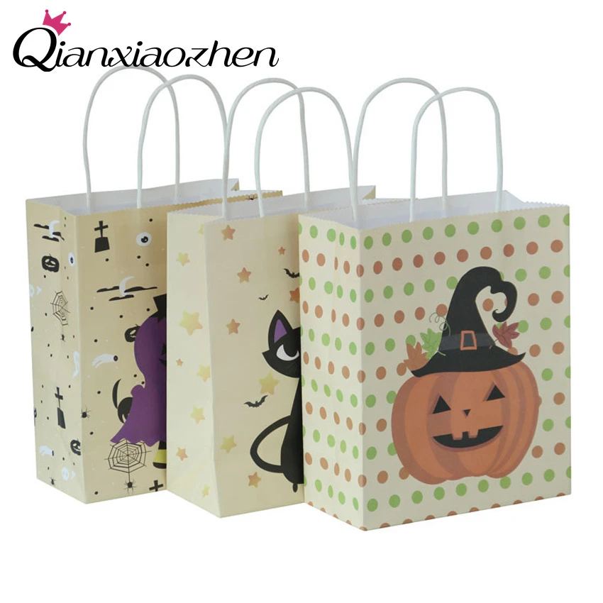 

Qianxiaozhen 3pcs Halloween Paperboard Candy Bag Festive Party Decorations Gift Bag Halloween Supplies Halloween Decoration