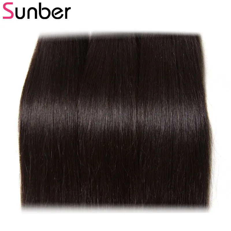 SUNBER волосы малазийские прямые 3 пучка натуральные шиньоны remy 100 г/шт. двойной уток