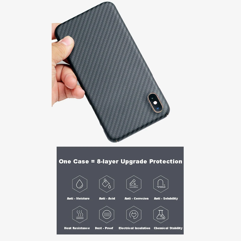 Новейший деловой матовый чехол из арамидного волокна для iPhone XS MAX задняя крышка Ультратонкий чехол из углеродного волокна для iPhone XR чехол