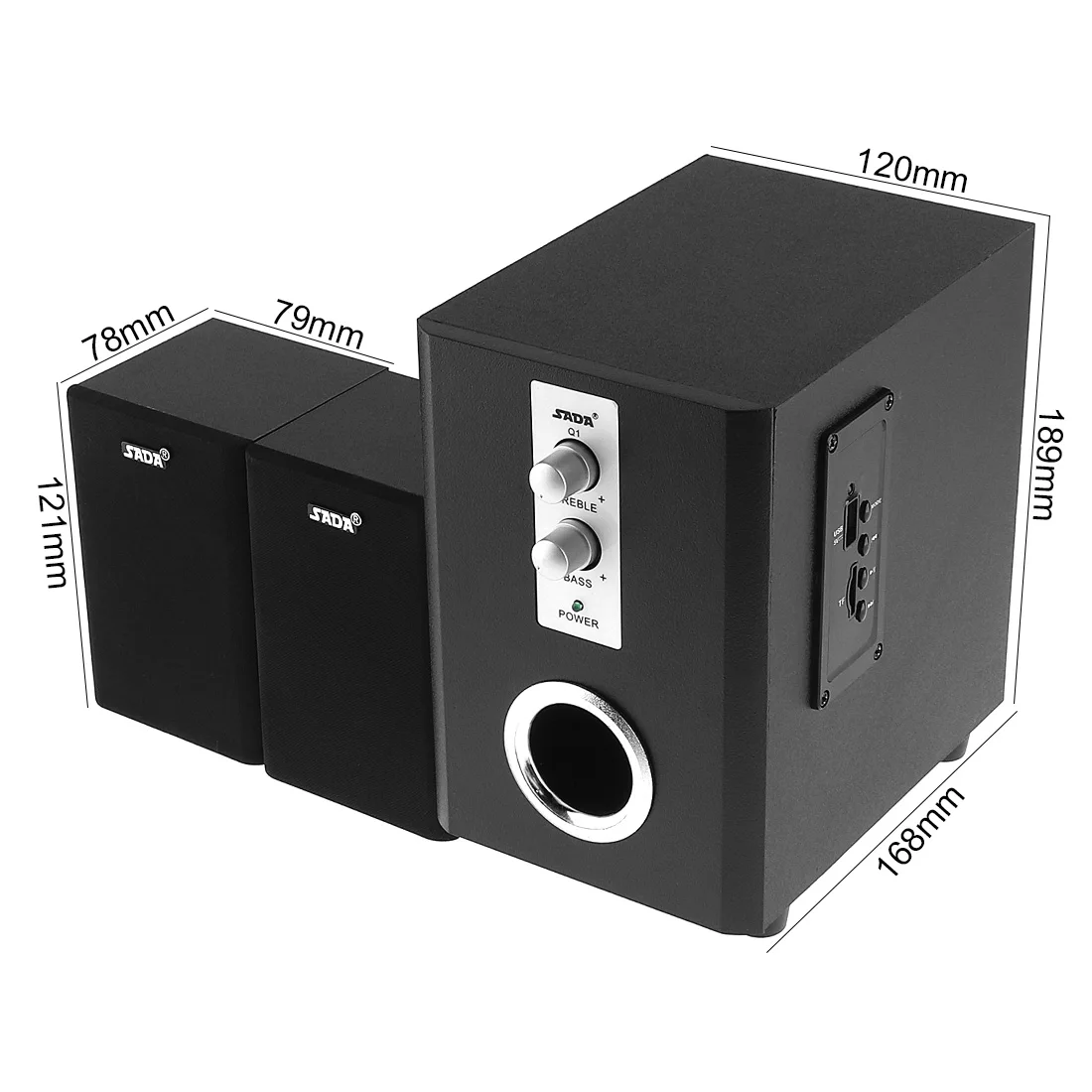 SADA Q1 2 1 беспроводной Bluetooth динамик s 3 Canale деревянный комбинированный сабвуфер
