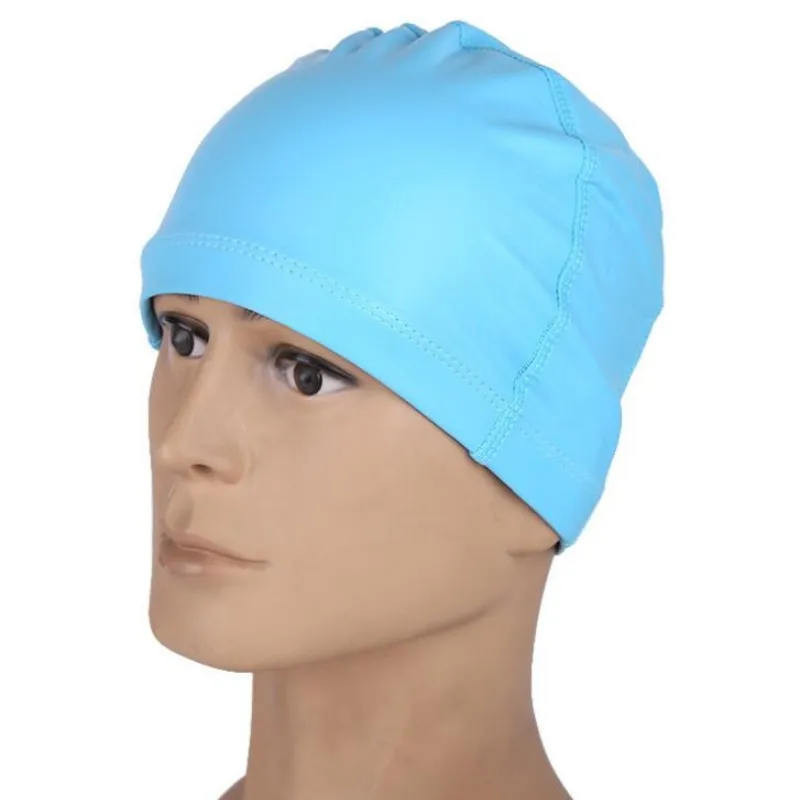 

Swimming Pool Men Women PU Waterproof Cap Ear Protection Hats Solid Color Sports Hat Swimming Caps For Long Hair Free Shipping