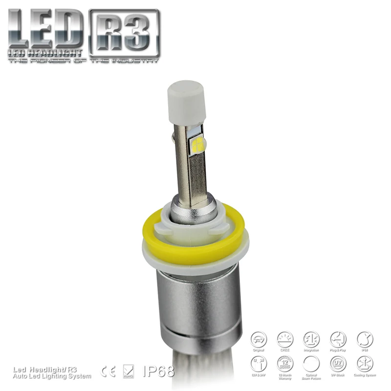 Светодиодный налобный светильник 2 шт. 80 Вт R3 H11 светодиодный чипы для фар