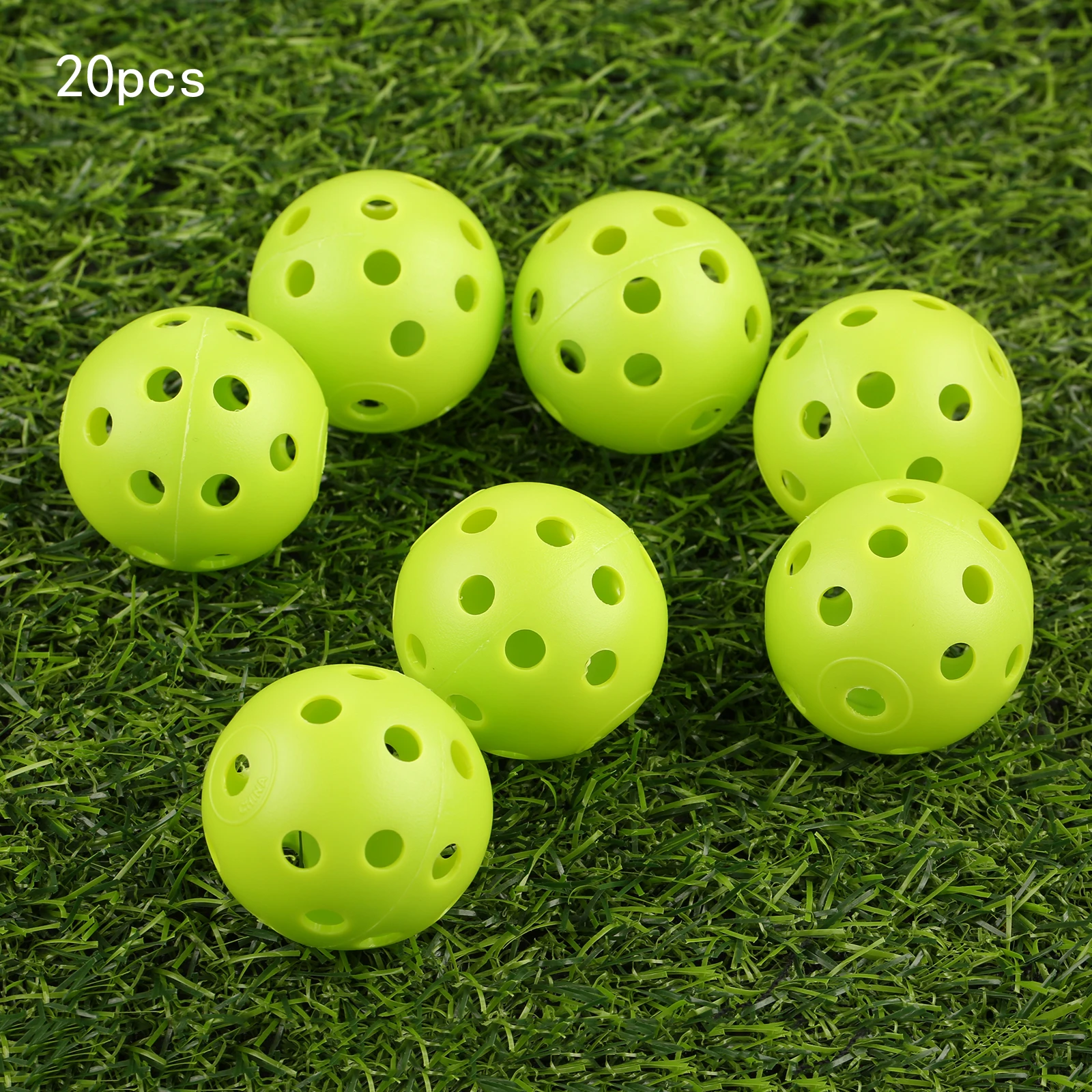 Green Gohantee 20 шт. 41 мм мячи для тренировки гольфа пластиковые воздушные шары полые с отверстием для гольфа наружные мячи для тренировок для гольфа Аксессуары для гольфа - Цвет: Green