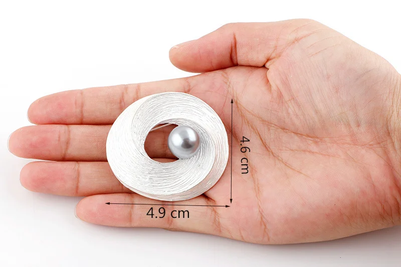 Матовая серебряная с серым брошь искусственным жемчугом для женщин Свадебные