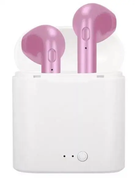 Розовый I7s TWS Мини Bluetooth Беспроводные наушники с зарядным устройством спортивные гарнитуры Android Audifonos для всех смартфонов - Цвет: Розовый