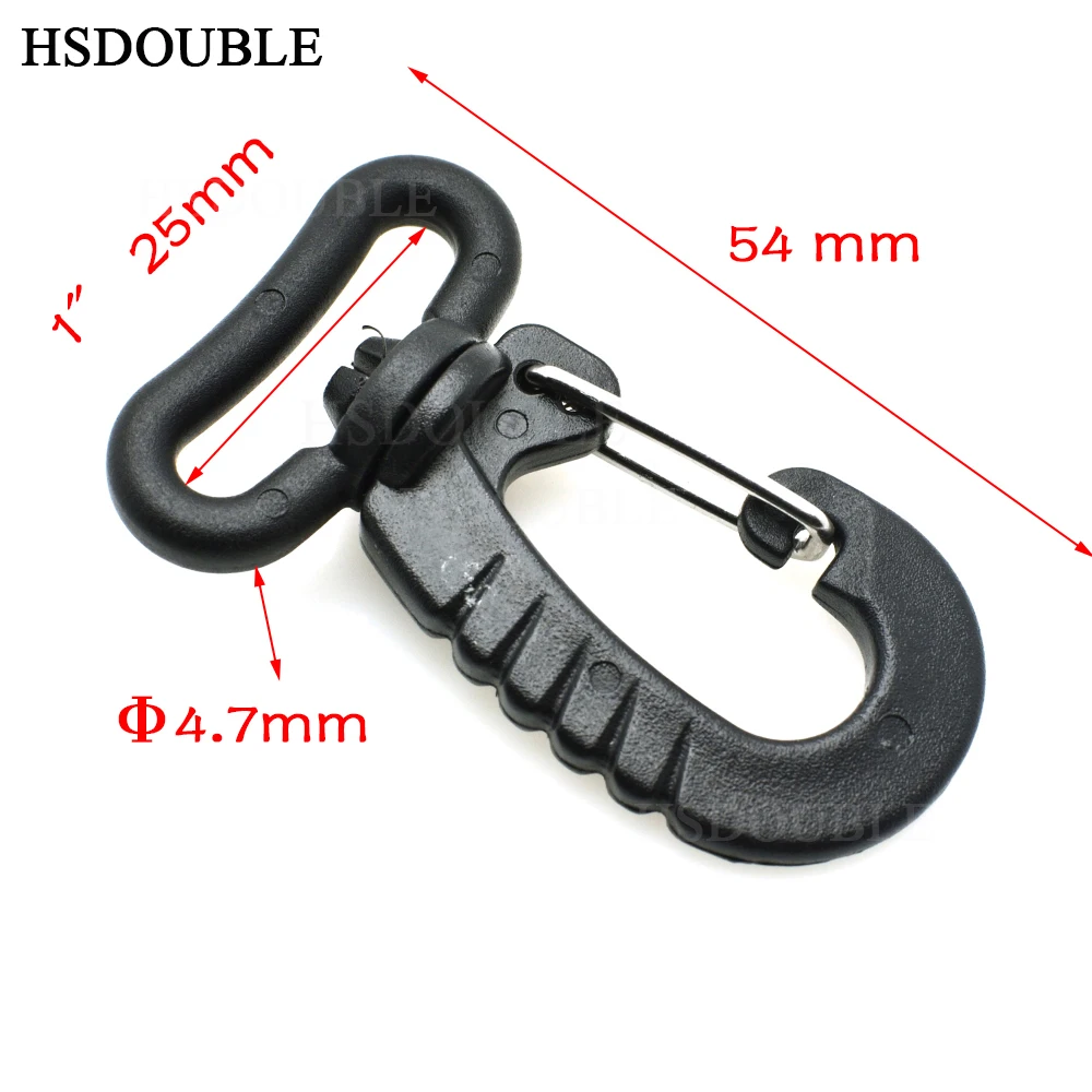 Пластиковый поворотный карабин для брелока рюкзака Пряжка ремень черный | Дом и