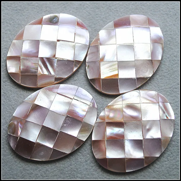 2 шт. кабошоны из натуральной розовой ракушки перламутровые Кабошоны размер 30x40