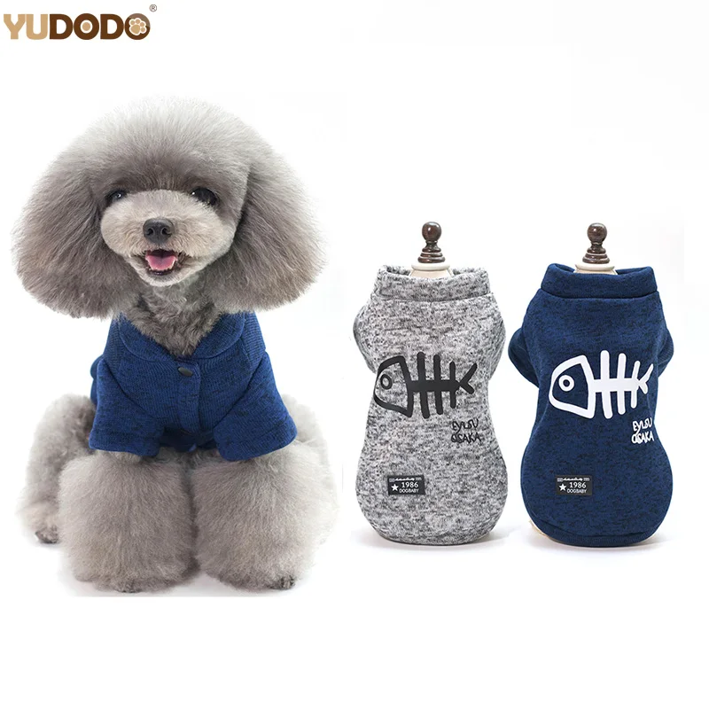 10PC/Lot Autumn Winter Fish Bone Dog Hoodie Cotton Warm New Style Puppy Clothes Cute Family Christmas Dog Clothes For Small dogs
