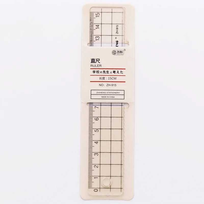 15cm ruler 1 шт. прозрачная простая стильная пластиковая линейка Escolar для студентов и офиса, Обучающие канцелярские принадлежности, школьные принадлежности для рисования - Цвет: 15cm ruler