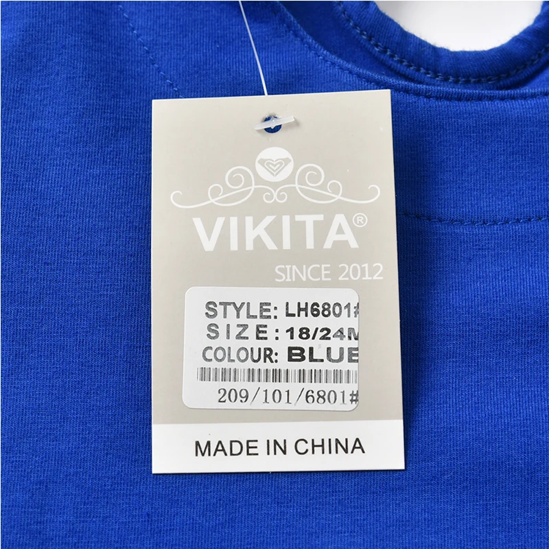 VIKITA/платье для девочек с аппликацией; коллекция года; весенне-осеннее платье с бабочками для девочек; костюмы для девочек; хлопковая одежда в полоску; vestidos; детская одежда; LH6801