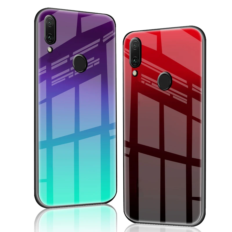 Градиентный чехол из закаленного стекла для Redmy Note 7 Xiaomi Mi 8 A2 Lite 9 Poco Phone F1 Red mi 5 Plus 6A 6