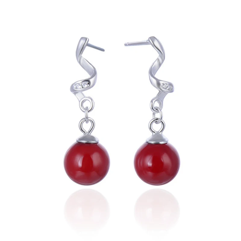 

Серьги-подвески женские из серебра 925 пробы с натуральным жемчугом