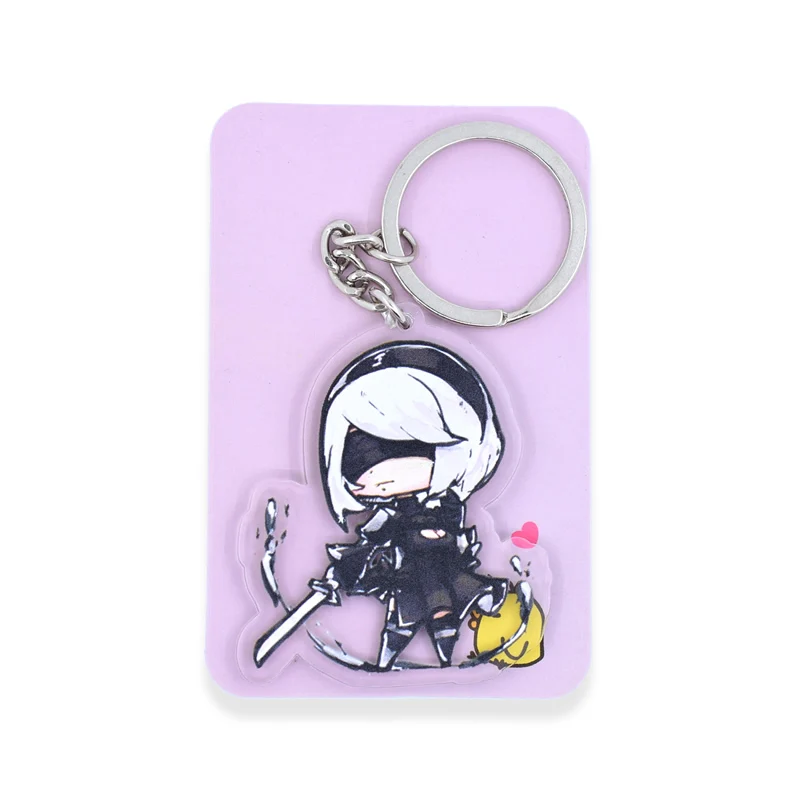 NieR Automata 2B брелок милый Inuyasha Человек-паук двухсторонний брелок CHIBI на заказ аниме брелок PCB9-16