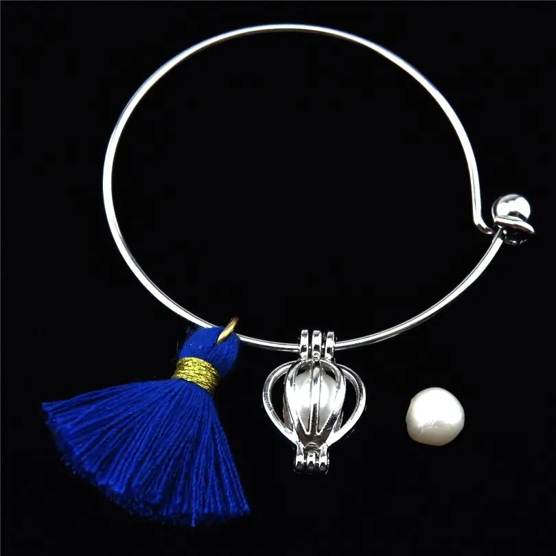 Смешанный 100 шт. унисекс медальон Нержавеющая сталь браслет натуральный жемчуг