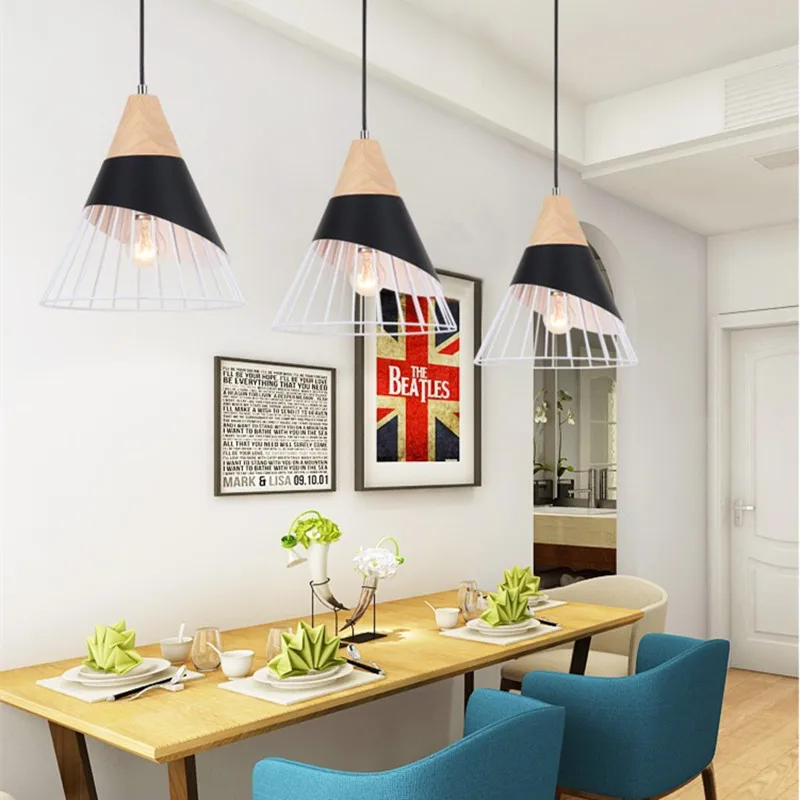 Черные подвесные светильники винтажные промышленные для кухни гостиной