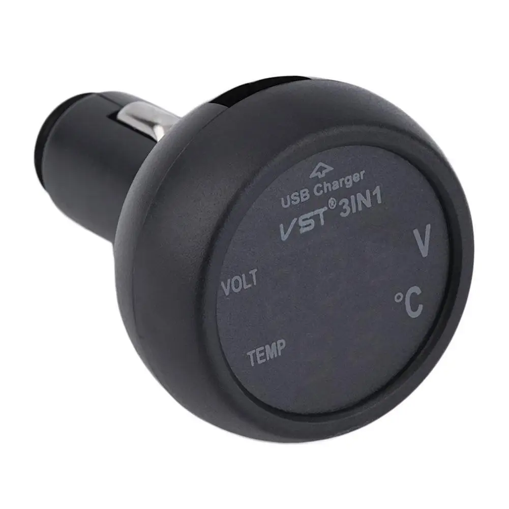 Автомобильный цифровой светодиодный термометр 3 в 1 USB зарядное устройство