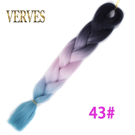 VERVES плетеные волосы, 1 шт., 24 дюйма, вязанные крючком огромные косички, 100 г/шт., синтетические, Омбре, Жаростойкие Волокна, волосы для наращивания, розовые - Цвет: #16