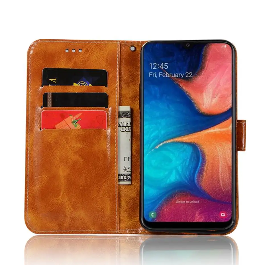 Роскошный чехол из искусственной кожи для Samsung Galaxy A10E A20E флип кошелек телефона A20e