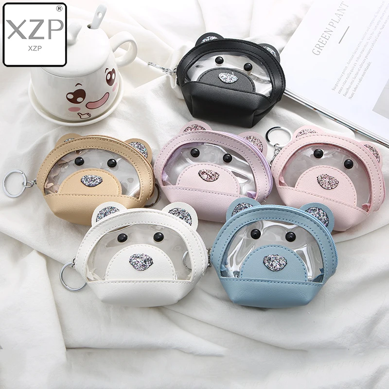 XZP Блестящий Прозрачный кошелек с медведем комбинированная желатиновая сумка