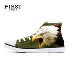 Туфли мужские из Вулканизированной Ткани, на плоской подошве, с принтом орла