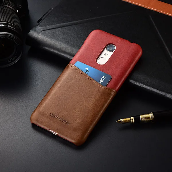 coffee red Чехол для Xiaomi Redmi 5 Plus KEZiHOME, два цвета, натуральная кожа, жесткая задняя крышка для Xiaomi Redmi5 Plus, с карманом для карт - Цвет: coffee red