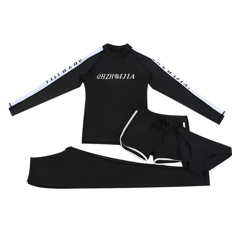 Женский Длинный купальник Rashguard закрытый размера плюс для занятий спортом в