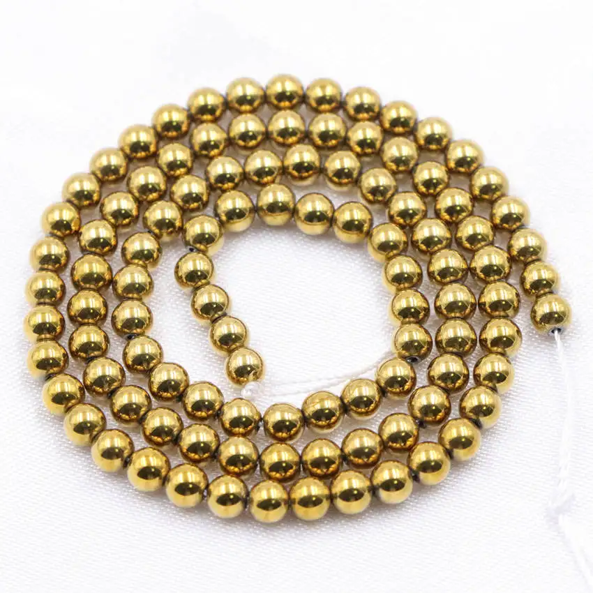 New Round Jewelry Making Natural Stone Hematite Ball Beads Fit DIY Necklace Bracelet Accessories Crafts Loose 15inch A857 | Украшения и