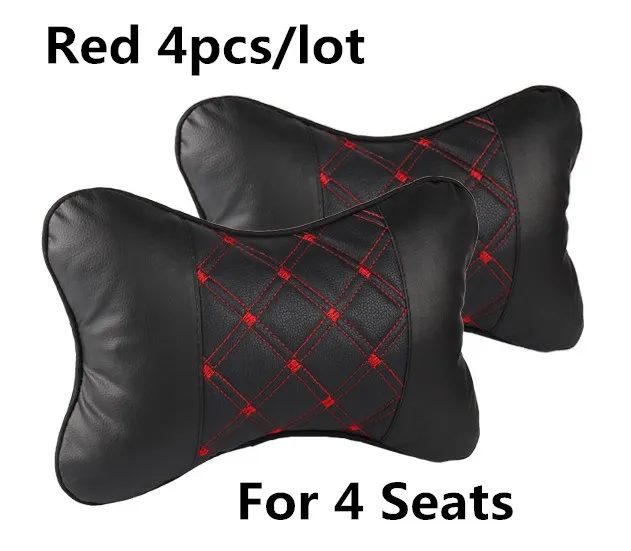 Pillow Red 4pcs 4 шт./лот, автомобильное сиденье, подушка для шеи, защита, безопасность, авто подголовник, поддержка, подушка для отдыха, автомобильные сиденья, аксессуары, подушка araba - Цвет: Pillow Red 4pcs