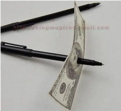 Бесплатная доставка! 10 шт./лот многоярусная шариковая ручка Thru Bill Magic Tricks