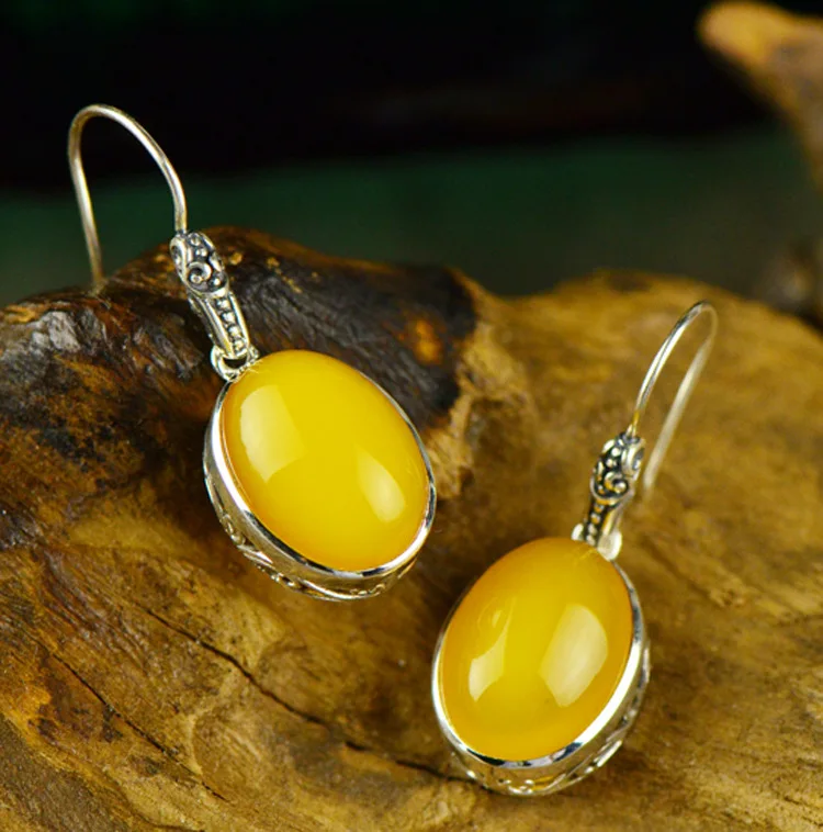 

2018 Earings Fashion Jewelry 925 Female Drop Earrings Inlaid Ornaments, Topaz, Earrings, Antique Classical Lace, Lady's Jewelry