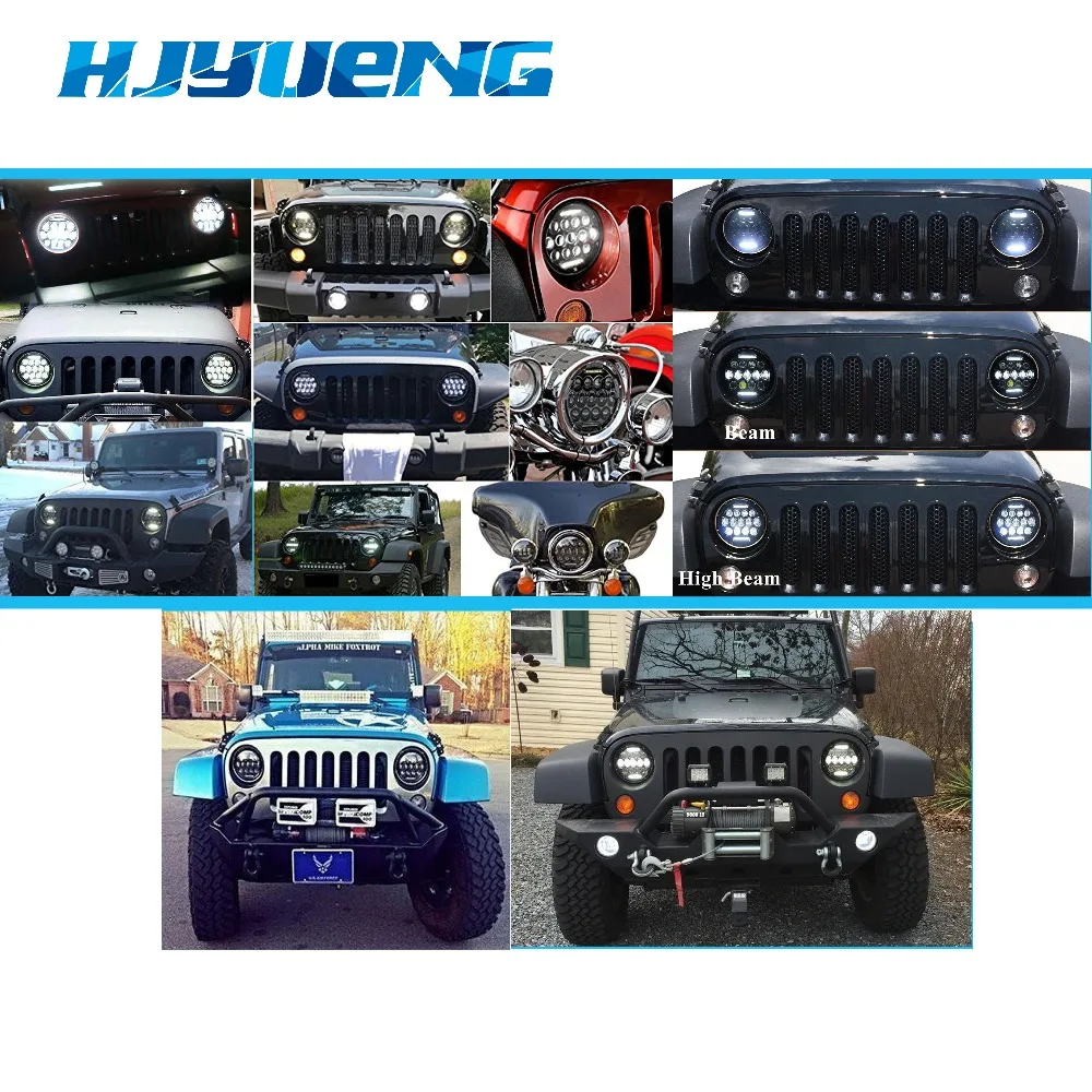HJYUENG для UAZ Hunter Suzuki Samurai Светодиодный прожектор головной светильник 7